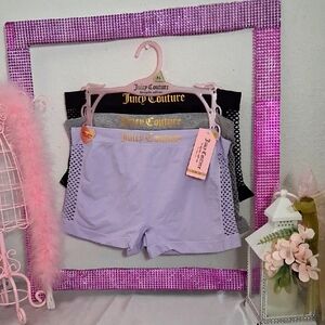 2002 Juicy Couture PurpleBlack-Grey_ Boy Shorts Elastic Waistband NWT